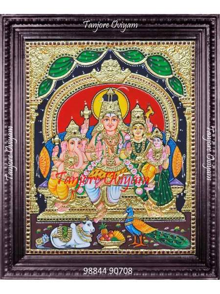 Traditional Shiva Family Painting